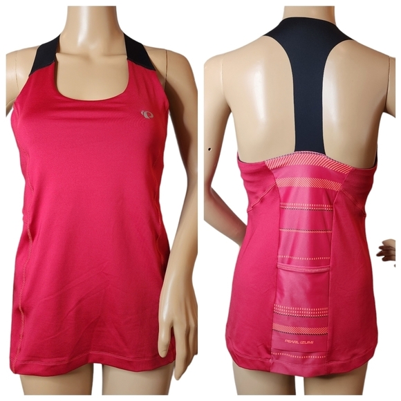 Pearl Izumi cycling tank with bra.. Size medium.  Raspberry pink black. Pocket. - Picture 1 of 16